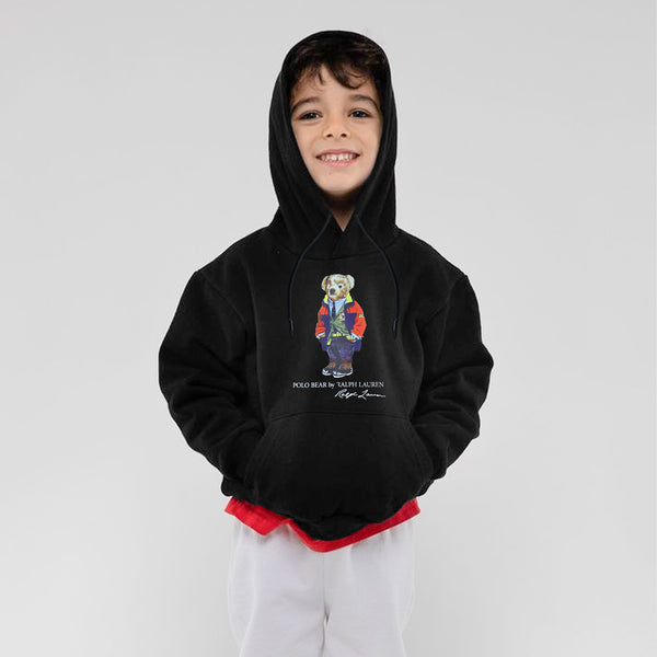 RL R Bear Premium Black Hoodie