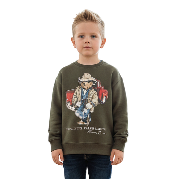 RL Bear Olive Sweatshirt (S802)