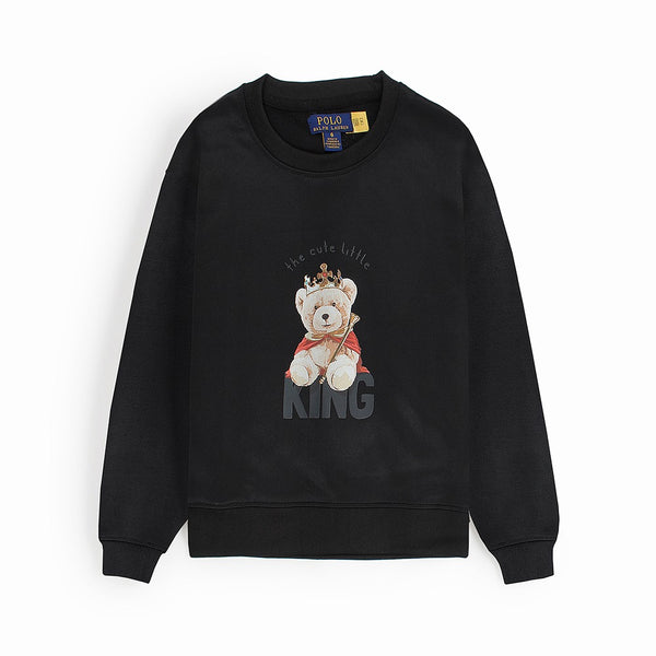 RL Bear King Black Sweatshirt (S994)